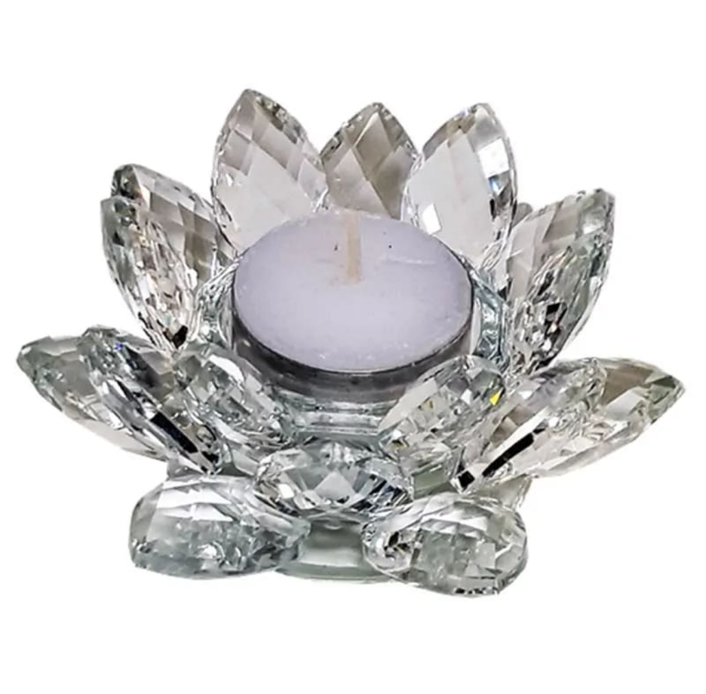 Bougeoir lotus en cristal 11cm - <strong>16€</strong>