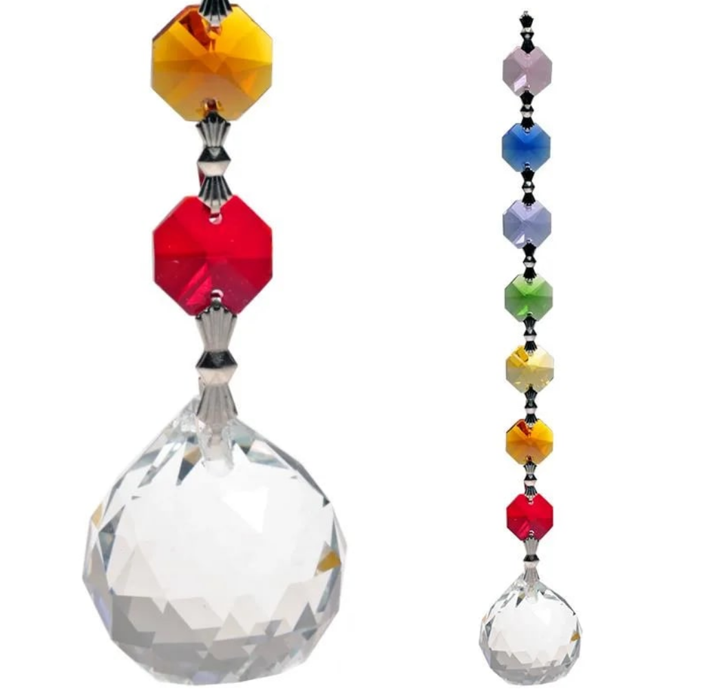 Ag Massage MASSAGE ROUFFIGNAC ST CERNIN Suspension Chakras 20cm Boule Cristal 3cm 10E