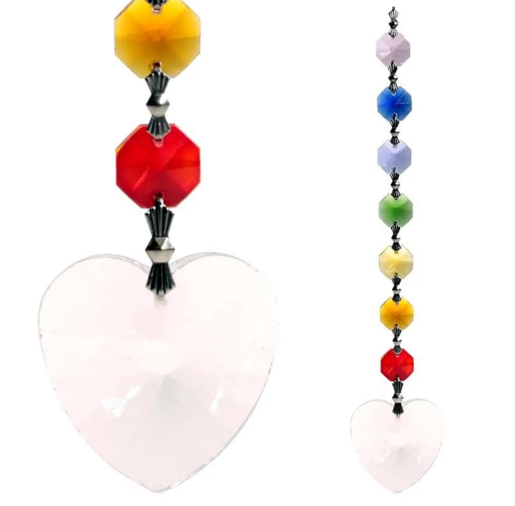 Ag Massage MASSAGE ROUFFIGNAC ST CERNIN Suspension Chakras 20cm Coeur Cristal 3cm 10E